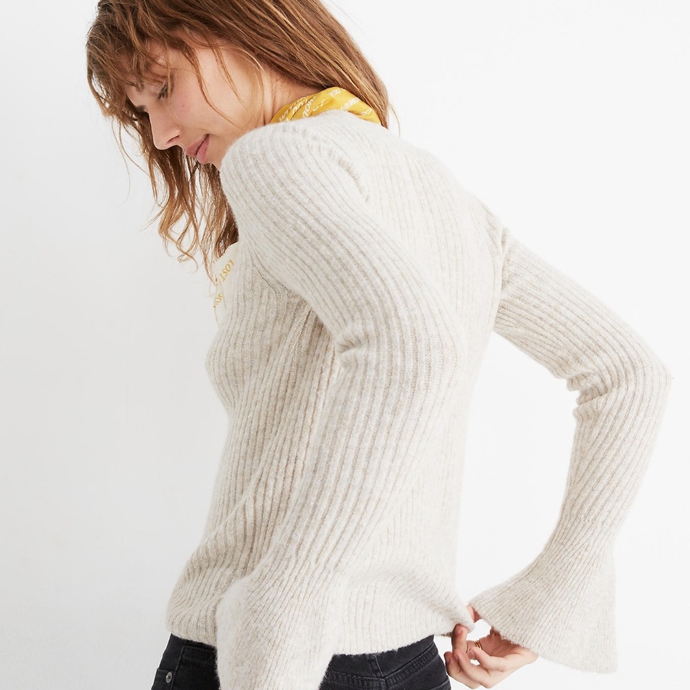 Madewell Oatmeal Bell Sleeve Sweater - Picture 3 of 3